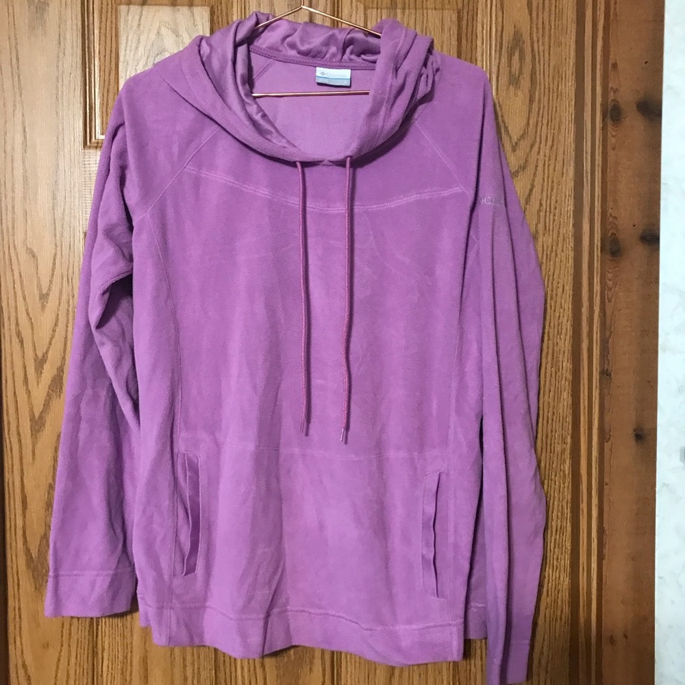 Columbia large purple pullover sweater with hood